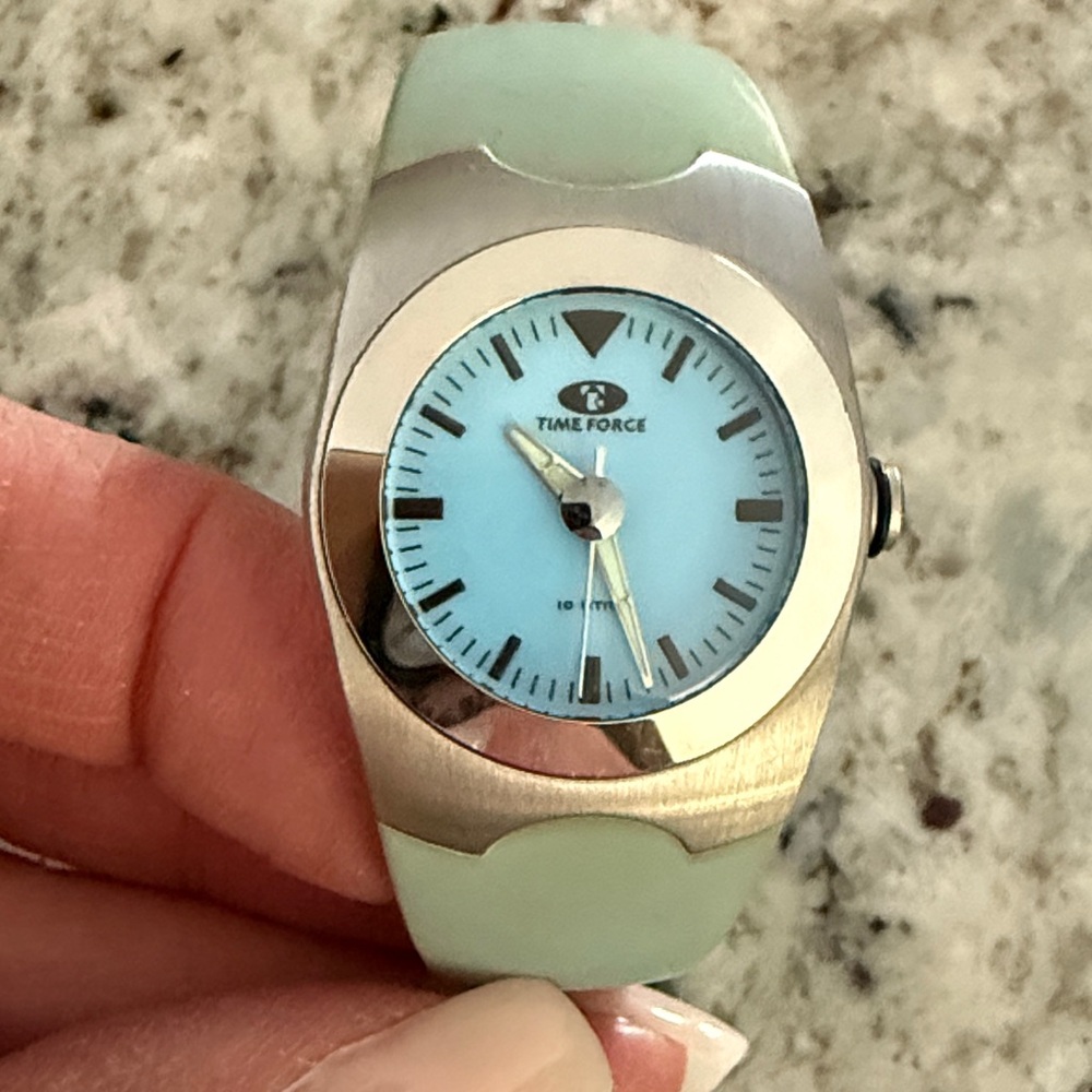 Silver and Light Blue Smartwatch